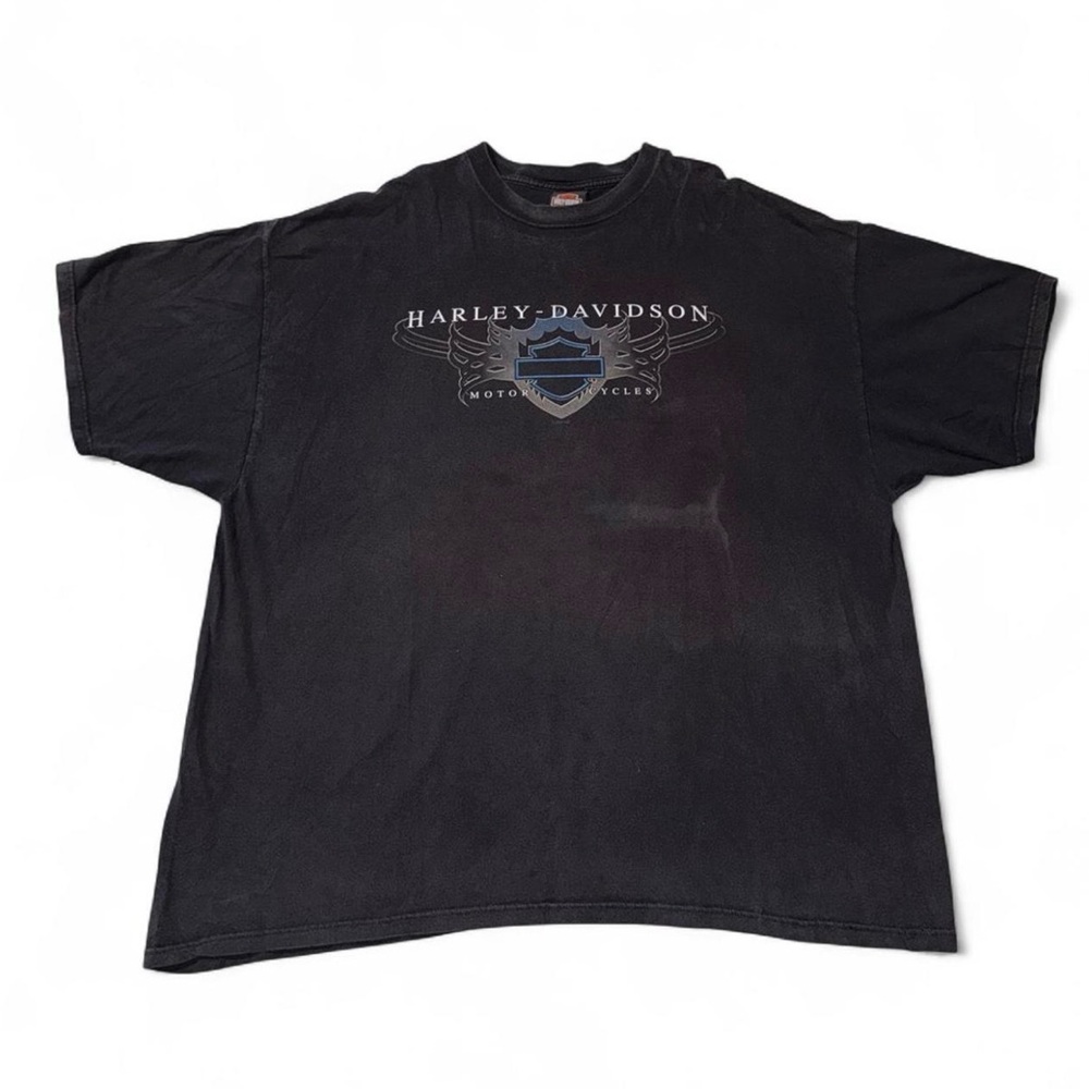Harley-Davidson Black Tee with Subtle Gray Shield Logo